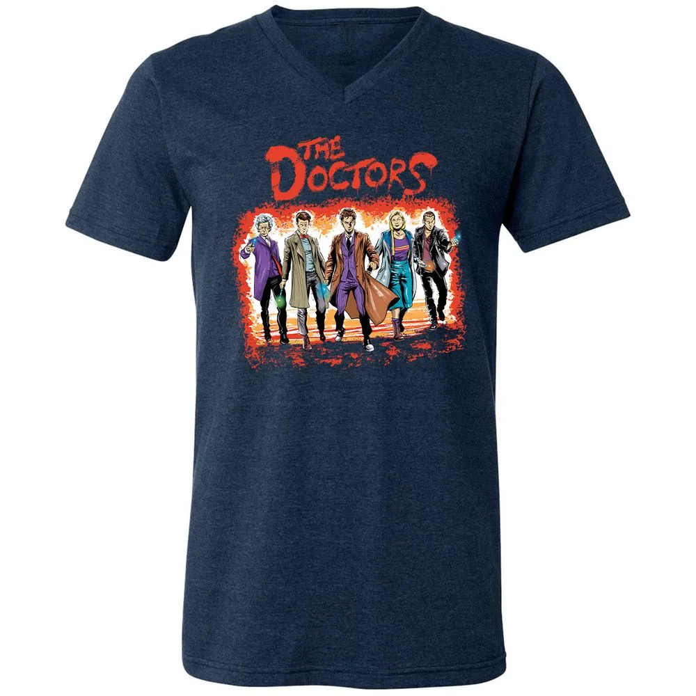 Unisex V-Neck T-Shirt - GRRQ6M1N - Heather Navy - 15