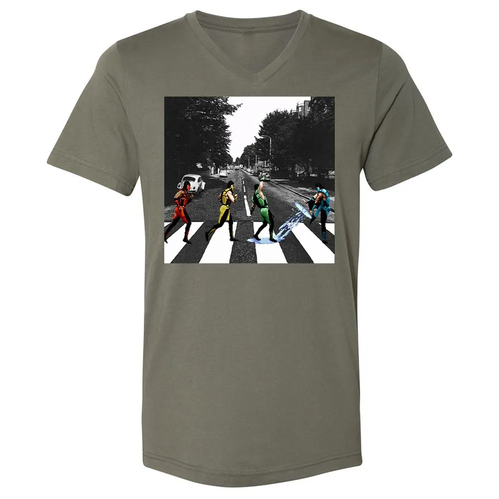 Unisex V-Neck T-Shirt - WGRSL124 - Military Green - 10