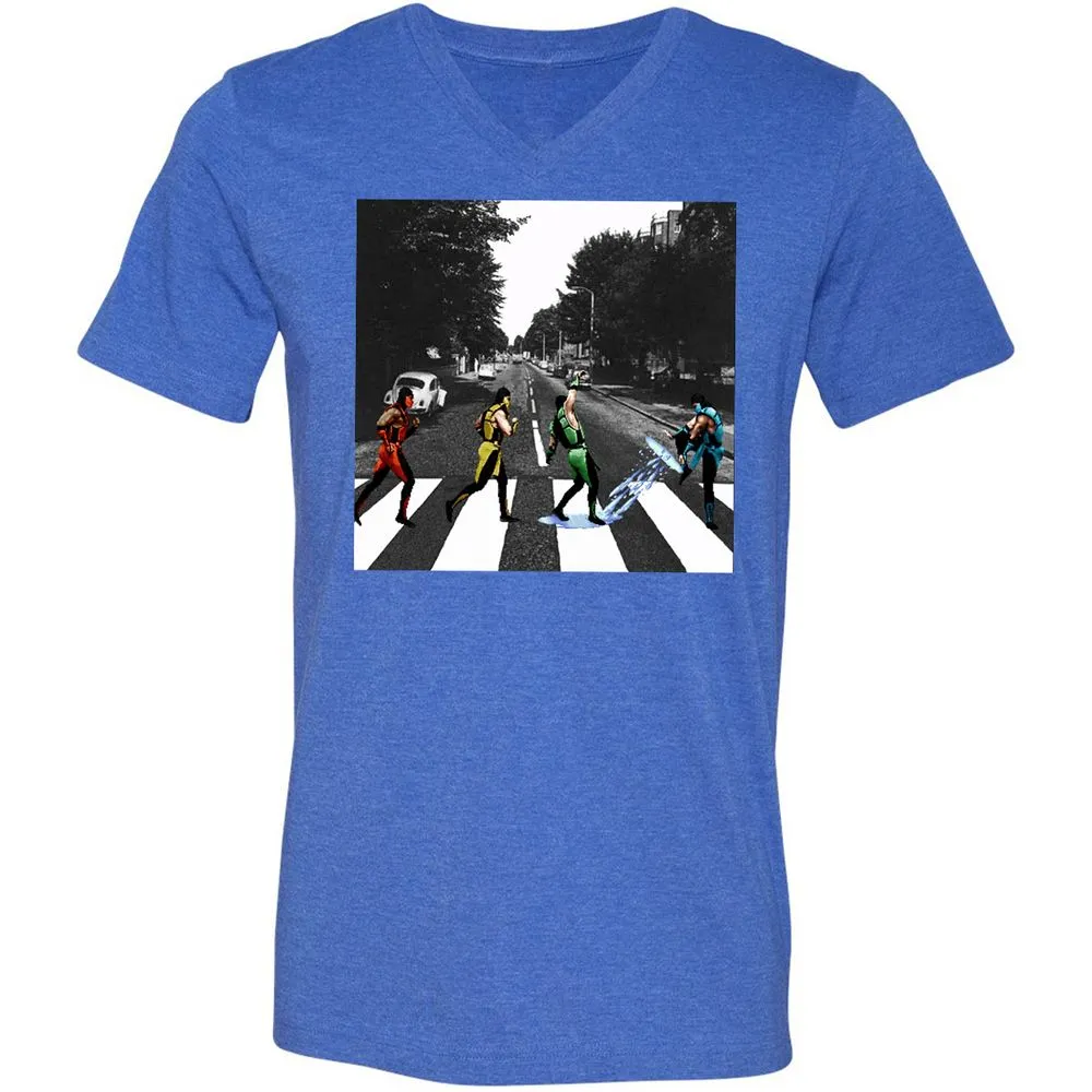 Unisex V-Neck T-Shirt - WGRSL124 - Heather True Royal - 14
