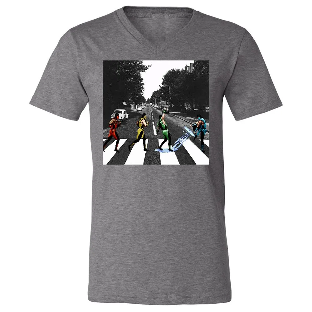 Unisex V-Neck T-Shirt - WGRSL124 - Deep Heather - 13