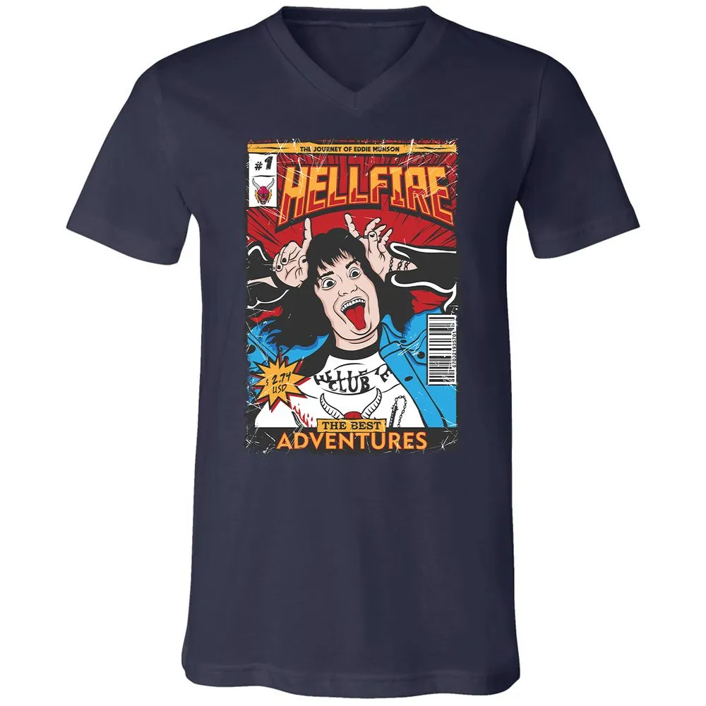 Unisex V-Neck T-Shirt - 8YBTTG9G - Navy - 2