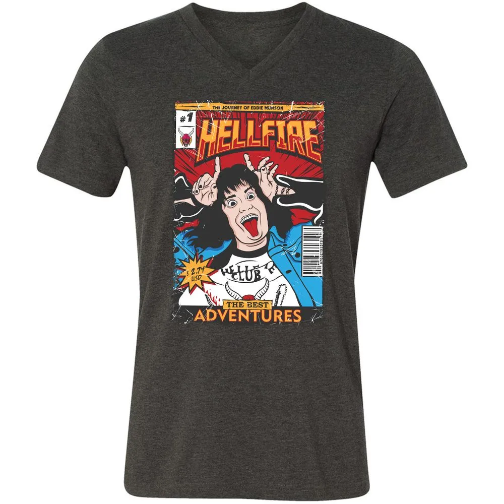 Unisex V-Neck T-Shirt - 8YBTTG9G - Dark Grey Heather - 8