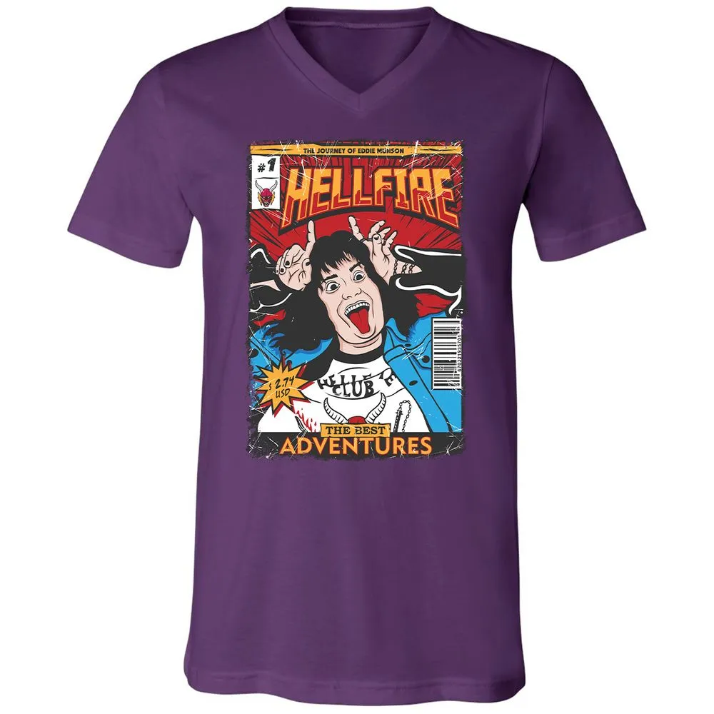 Unisex V-Neck T-Shirt - 8YBTTG9G - Team Purple - 9
