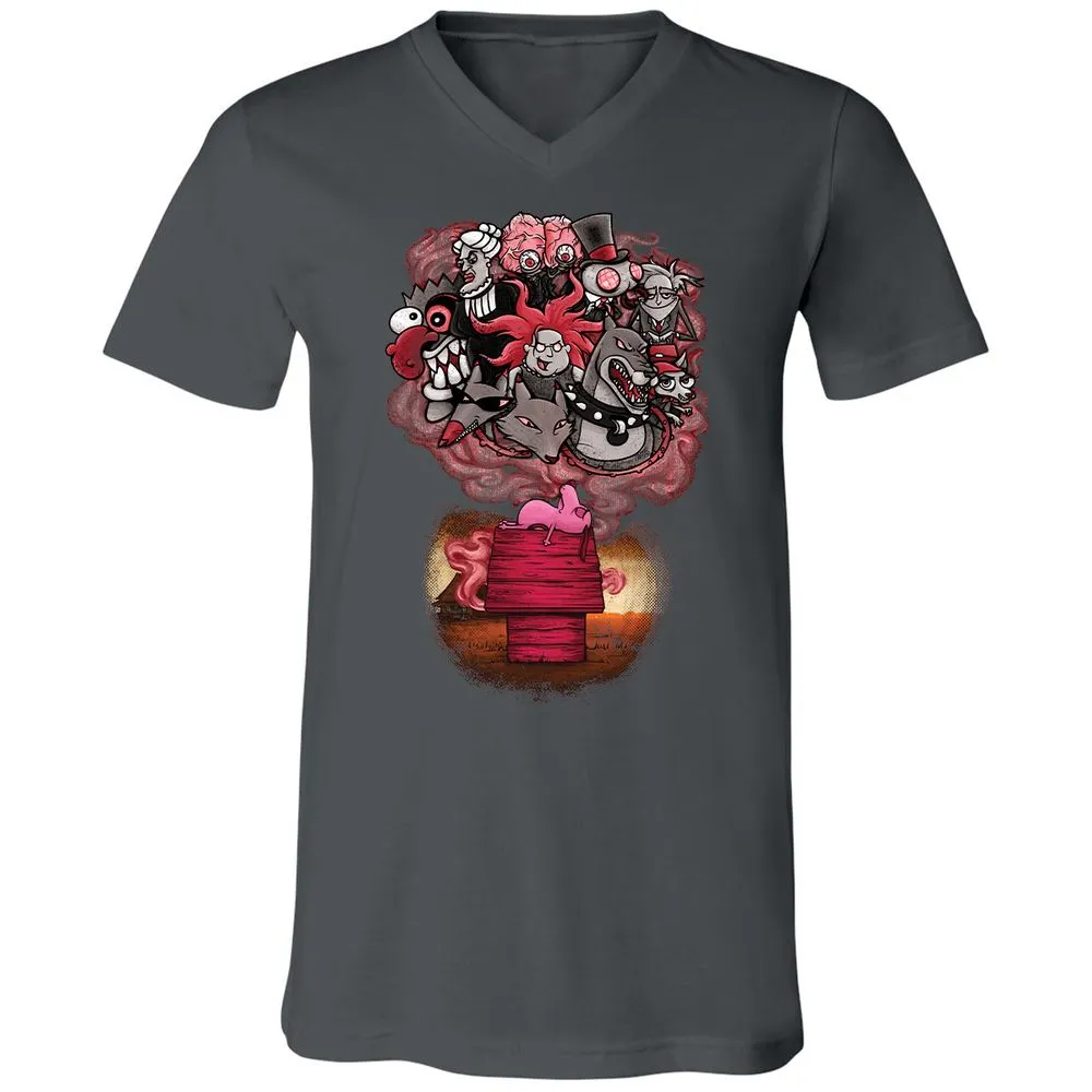 Unisex V-Neck T-Shirt - 7XVA3XHJ - Asphalt - 12