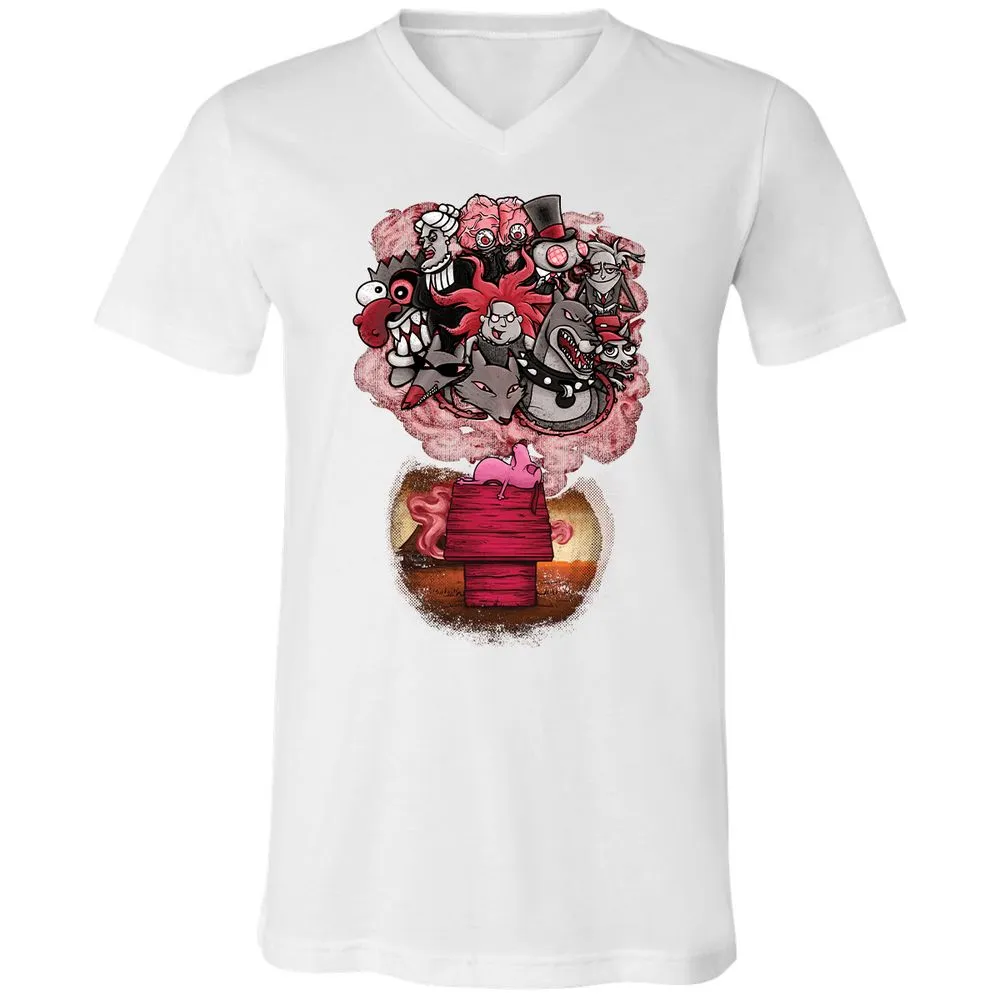 Unisex V-Neck T-Shirt - 7XVA3XHJ - White - 5