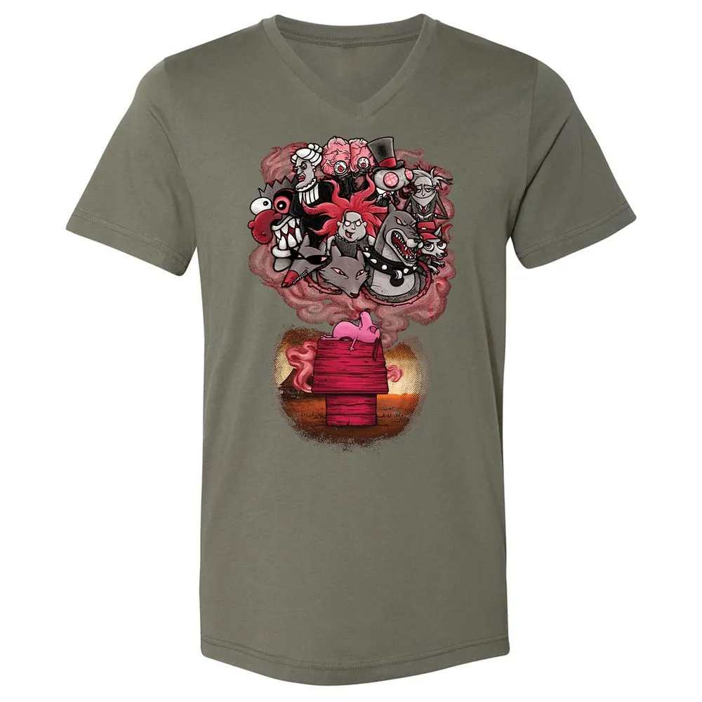 Unisex V-Neck T-Shirt - 7XVA3XHJ - Military Green - 10
