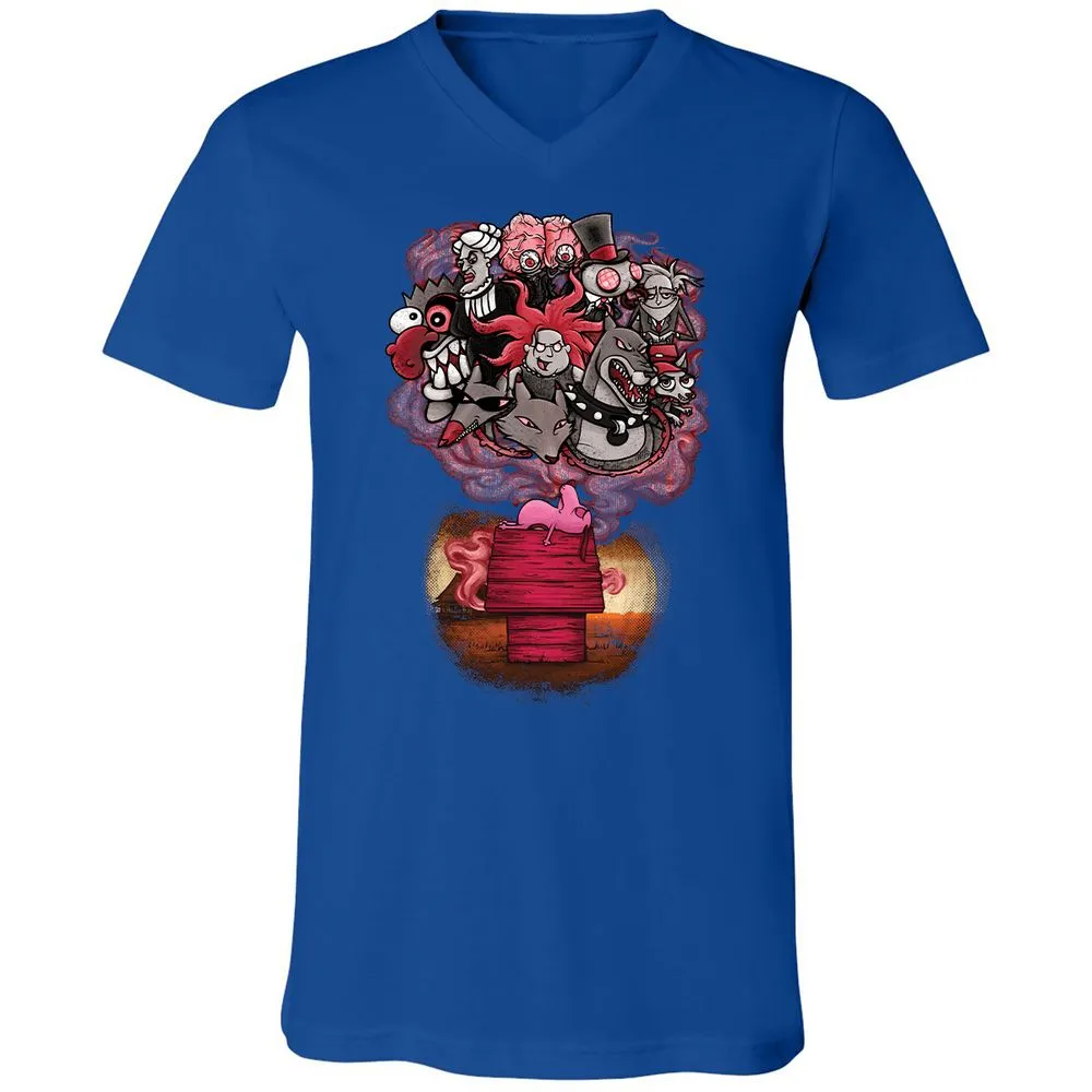 Unisex V-Neck T-Shirt - 7XVA3XHJ - True Royal - 4
