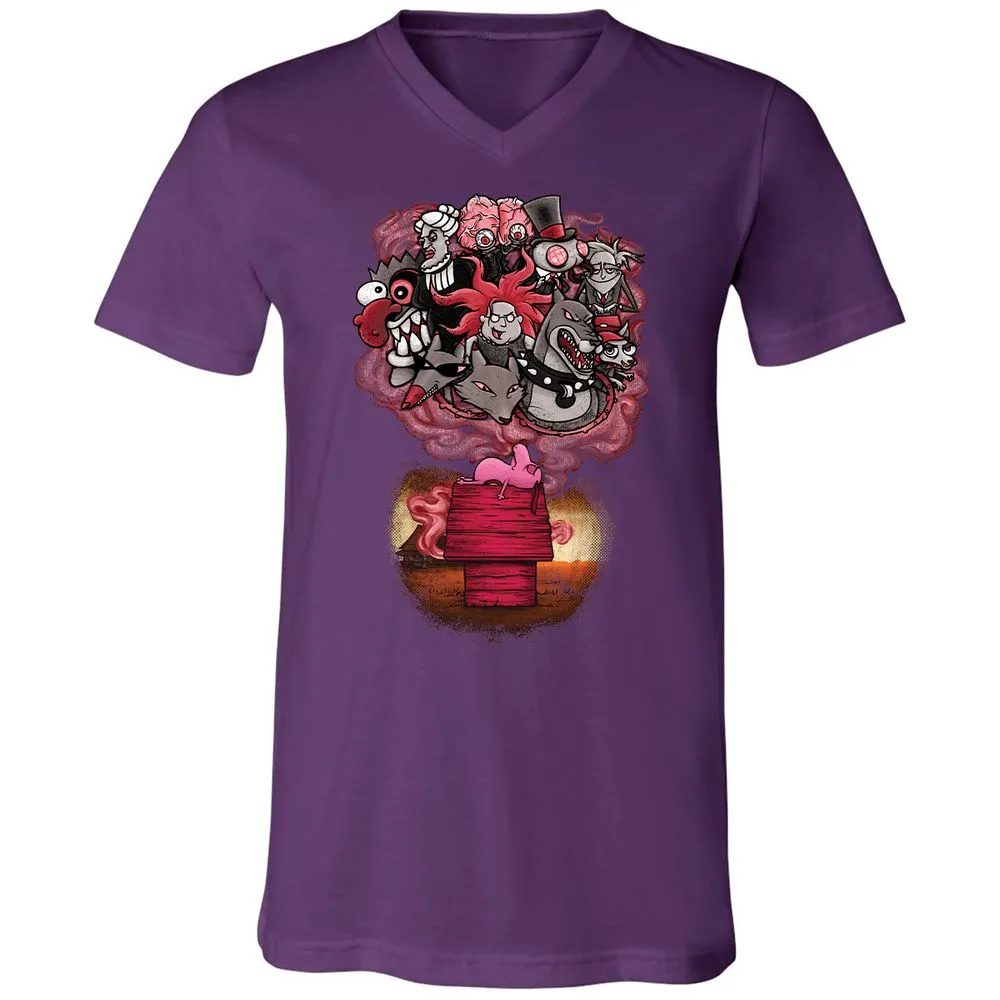Unisex V-Neck T-Shirt - 7XVA3XHJ - Team Purple - 9