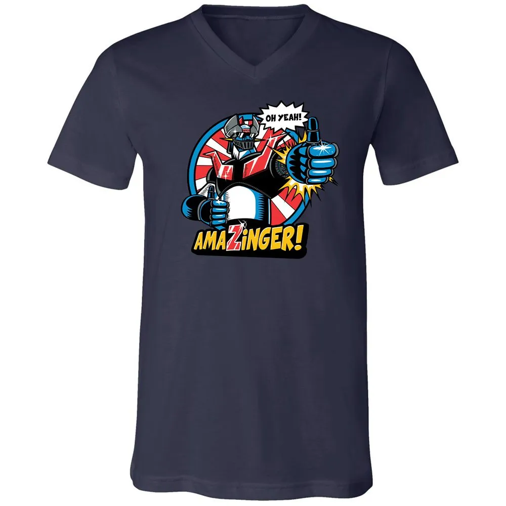 Unisex V-Neck T-Shirt - FELA2ZEM - Navy - 2