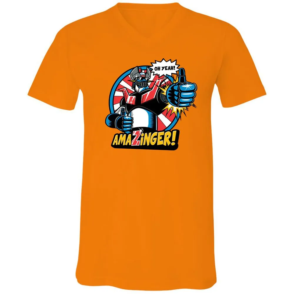 Unisex V-Neck T-Shirt - FELA2ZEM - Orange - 11