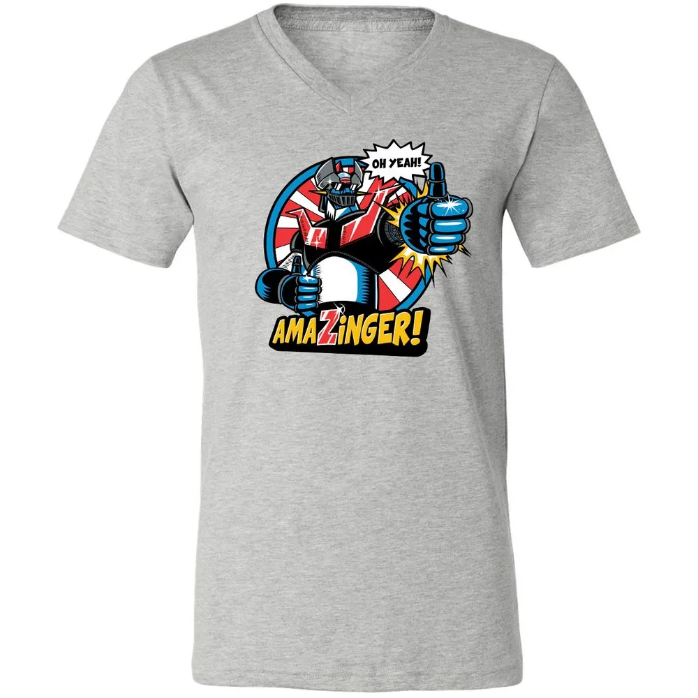 Unisex V-Neck T-Shirt - FELA2ZEM - Athletic Heather - 7