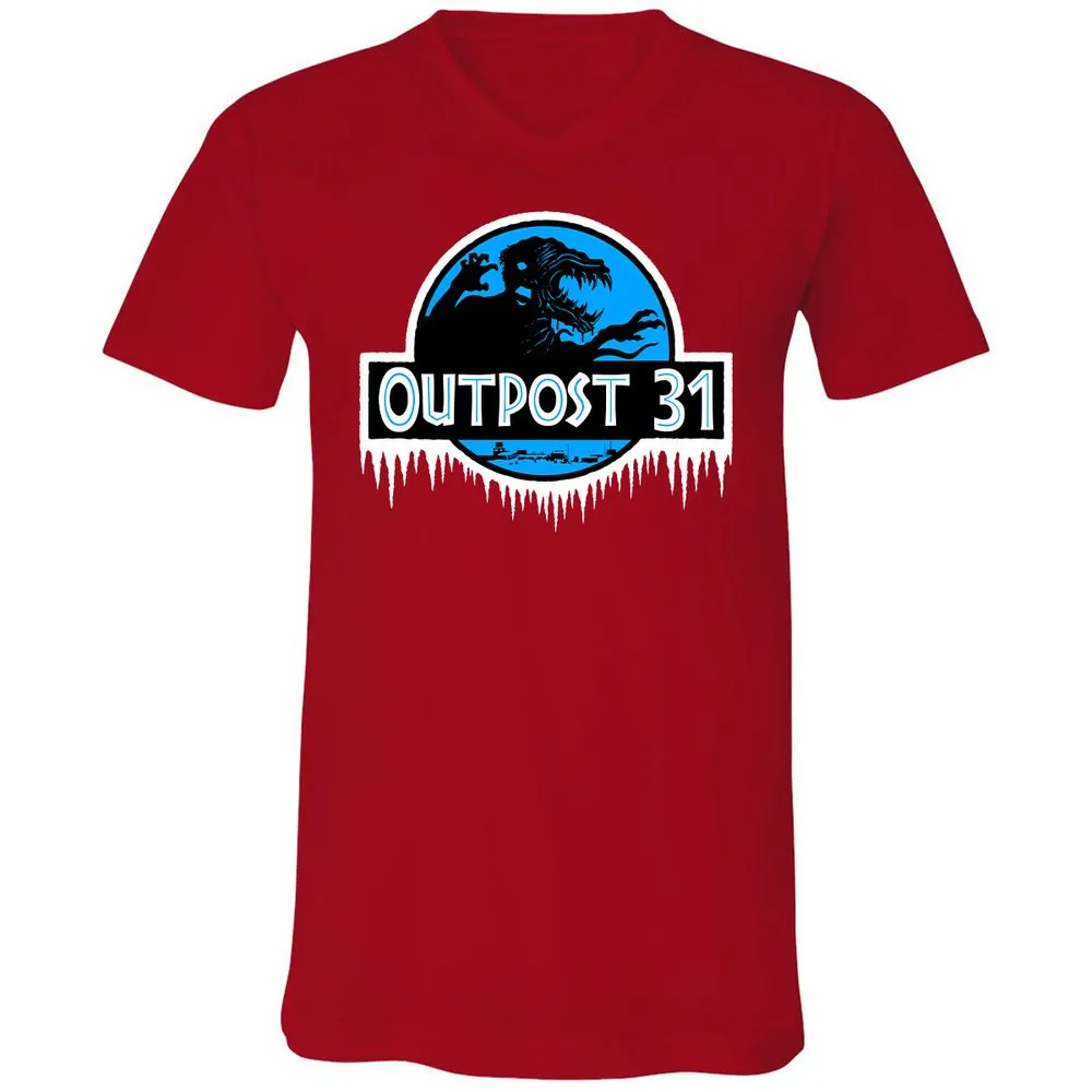 Unisex V-Neck T-Shirt - 42CAFQHZ - Red - 3