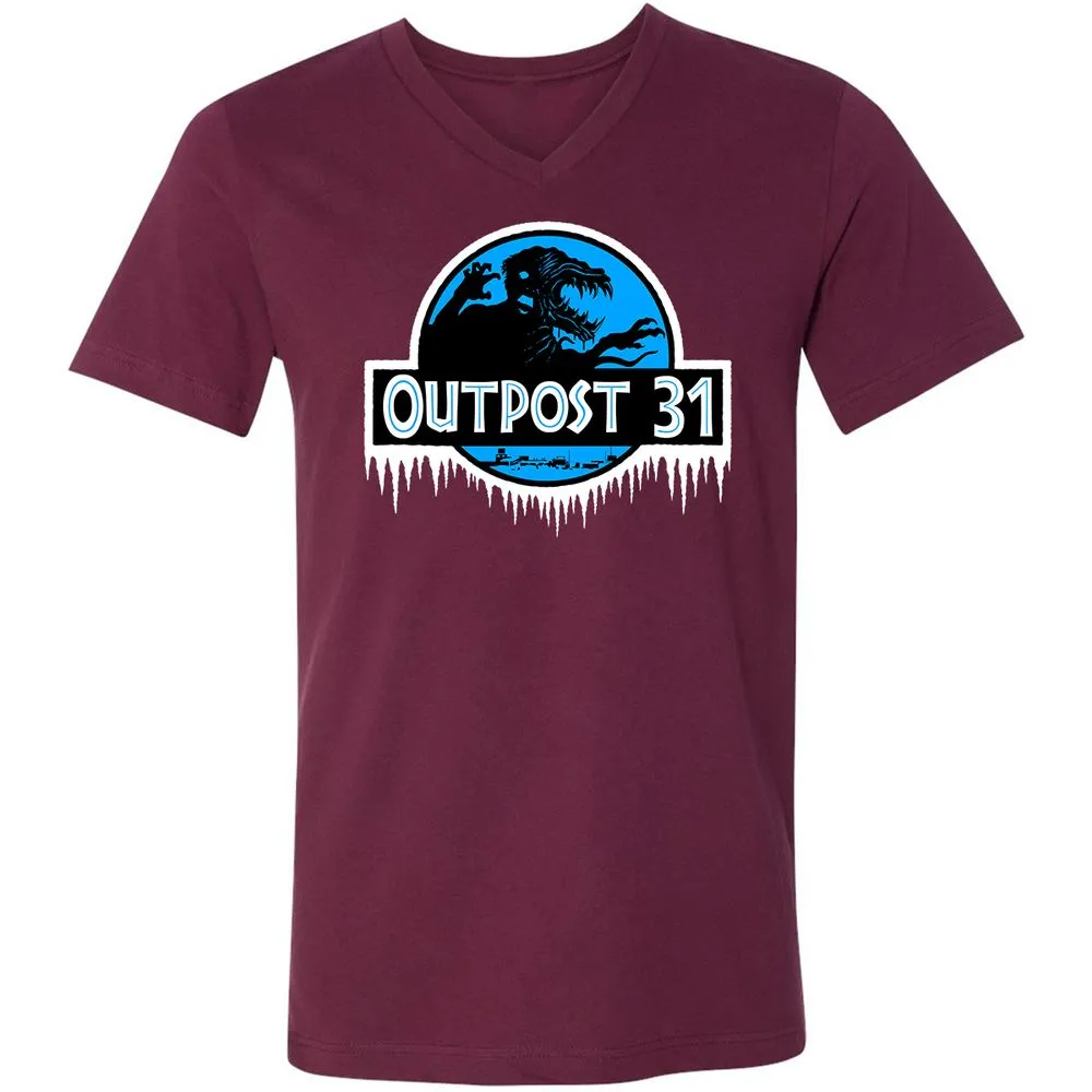 Unisex V-Neck T-Shirt - 42CAFQHZ - Maroon - 6