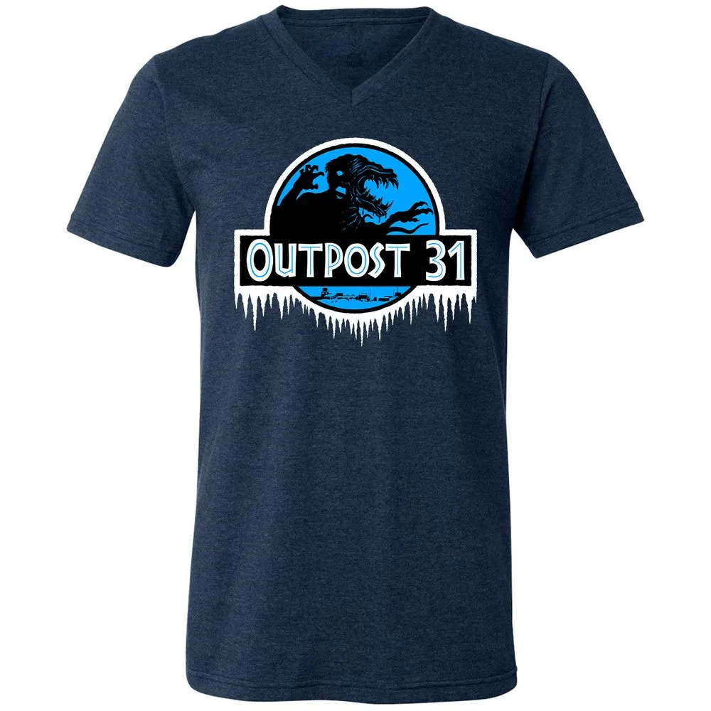 Unisex V-Neck T-Shirt - 42CAFQHZ - Heather Navy - 15