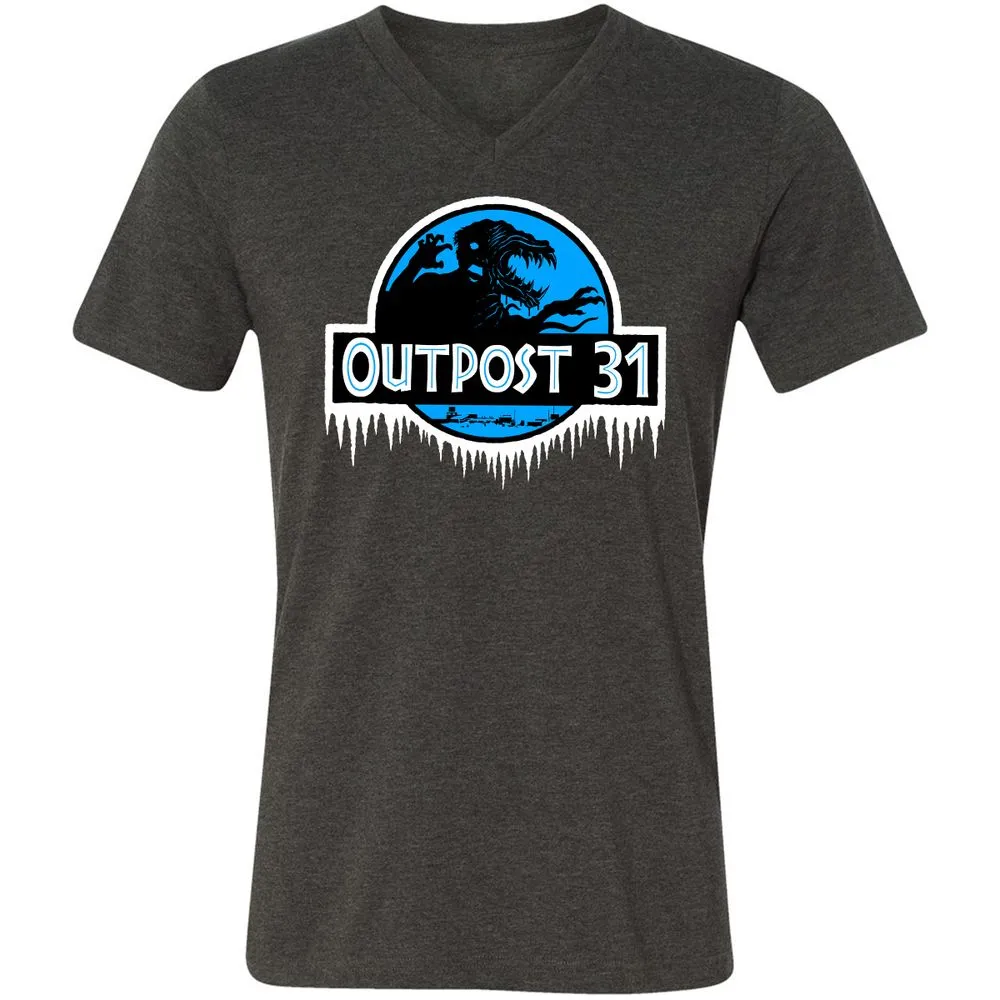 Unisex V-Neck T-Shirt - 42CAFQHZ - Dark Grey Heather - 8