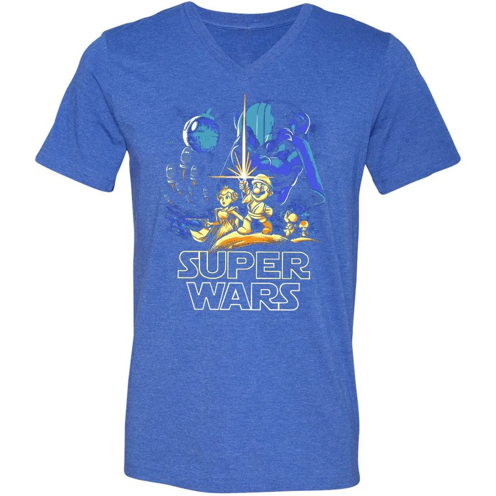 Unisex V-Neck T-Shirt - TZD3G72P - Heather True Royal - 14