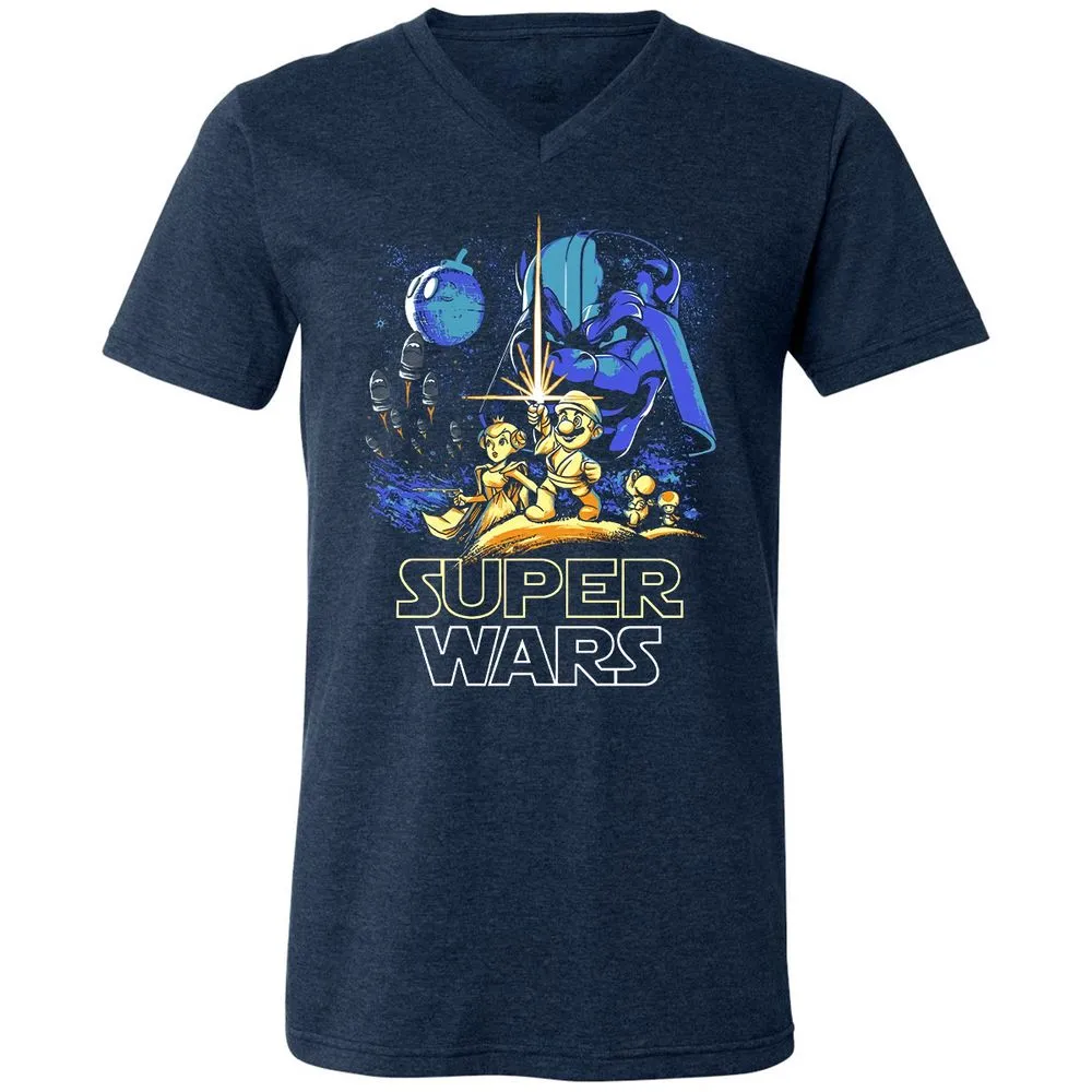 Unisex V-Neck T-Shirt - TZD3G72P - Heather Navy - 15