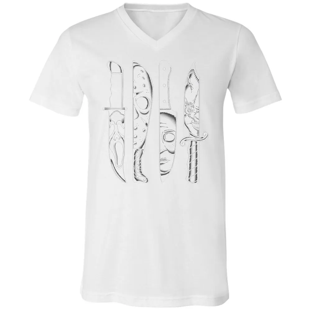 Unisex V-Neck T-Shirt - 91R624YQ - White - 5