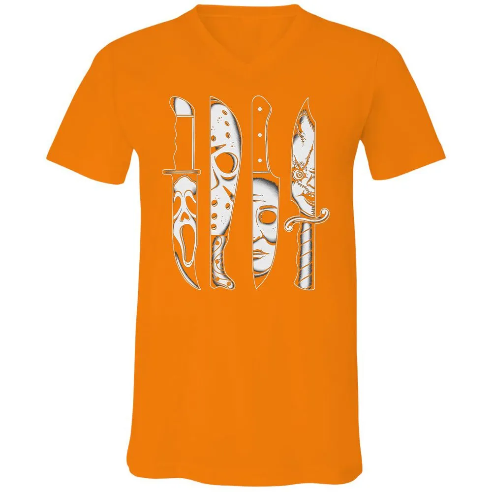 Unisex V-Neck T-Shirt - 91R624YQ - Orange - 11