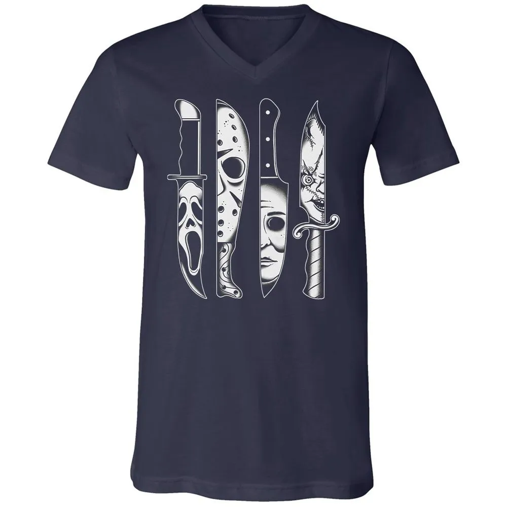 Unisex V-Neck T-Shirt - 91R624YQ - Navy - 2