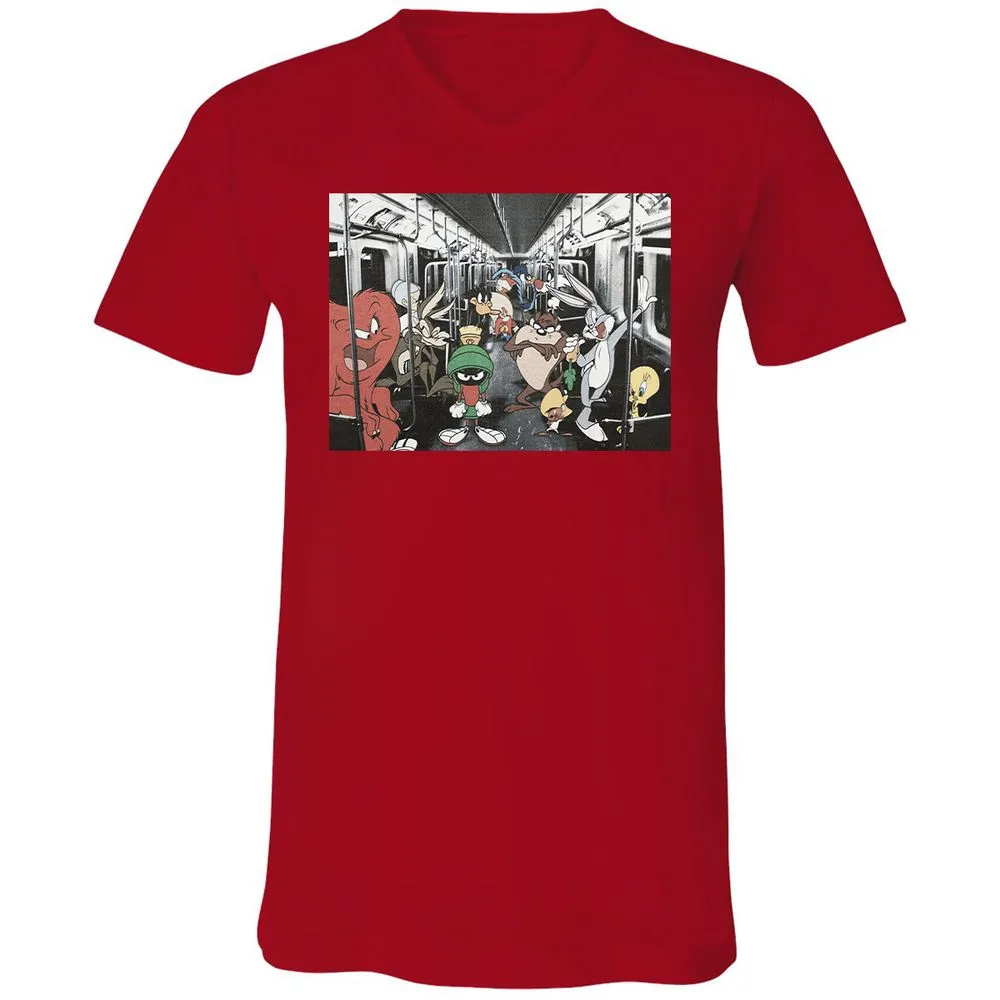 Unisex V-Neck T-Shirt - 2E9CCWFK - Red - 3