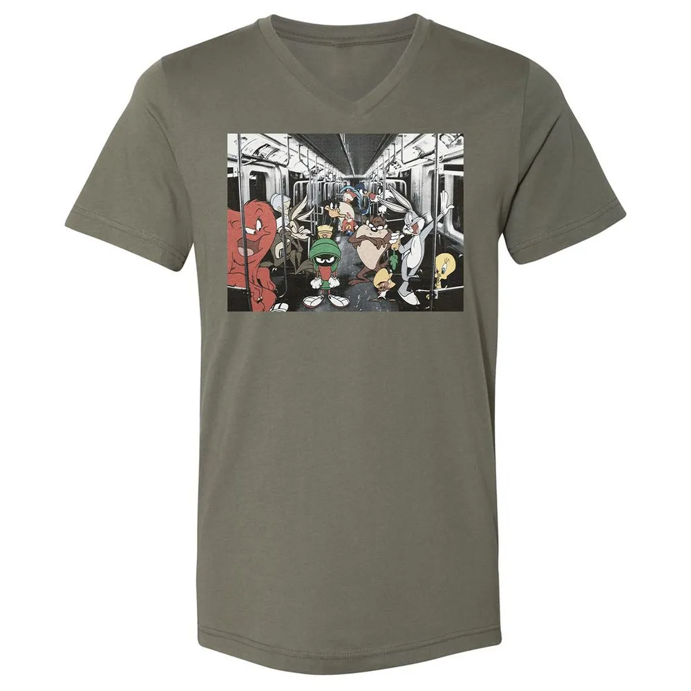 Unisex V-Neck T-Shirt - 2E9CCWFK - Military Green - 10