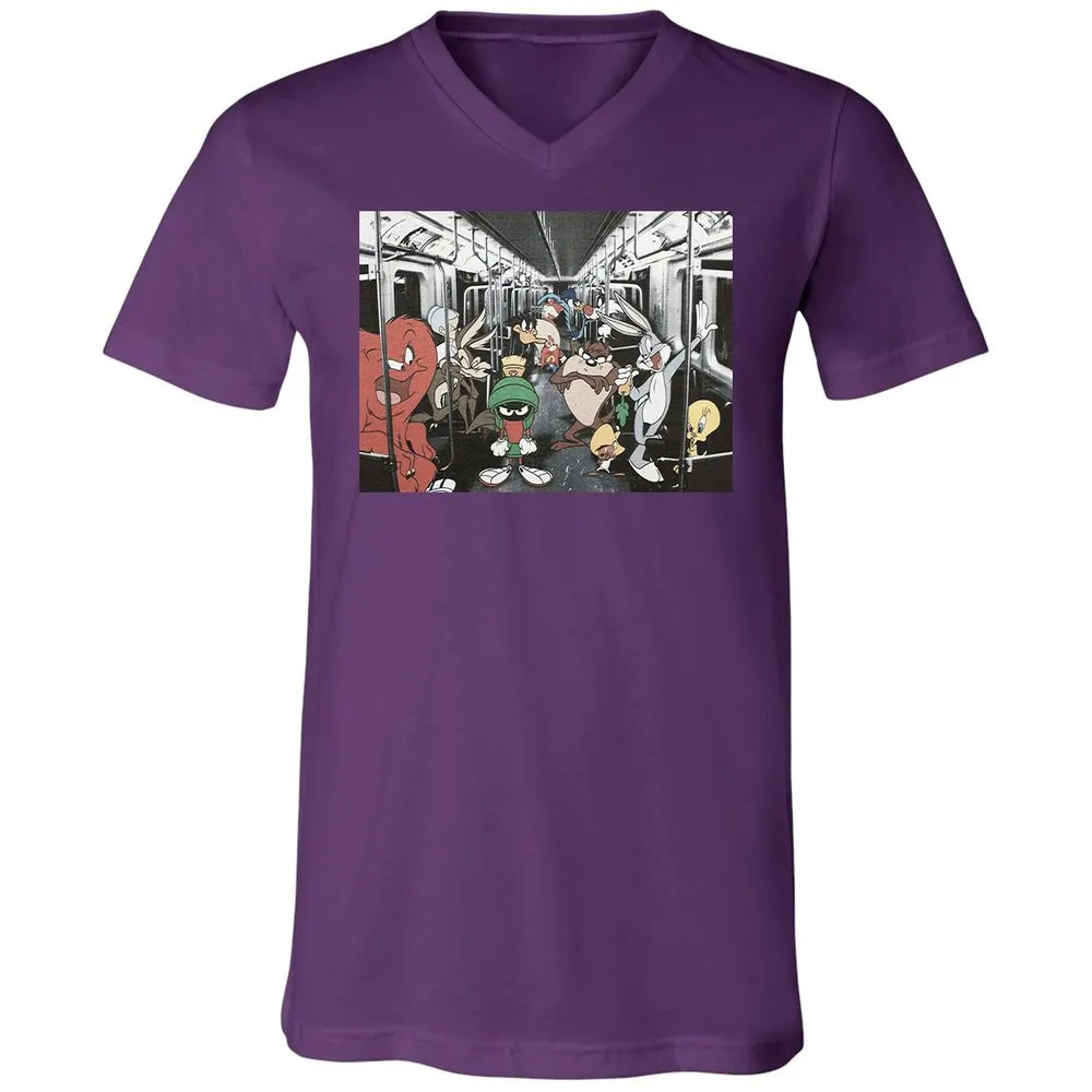 Unisex V-Neck T-Shirt - 2E9CCWFK - Team Purple - 9