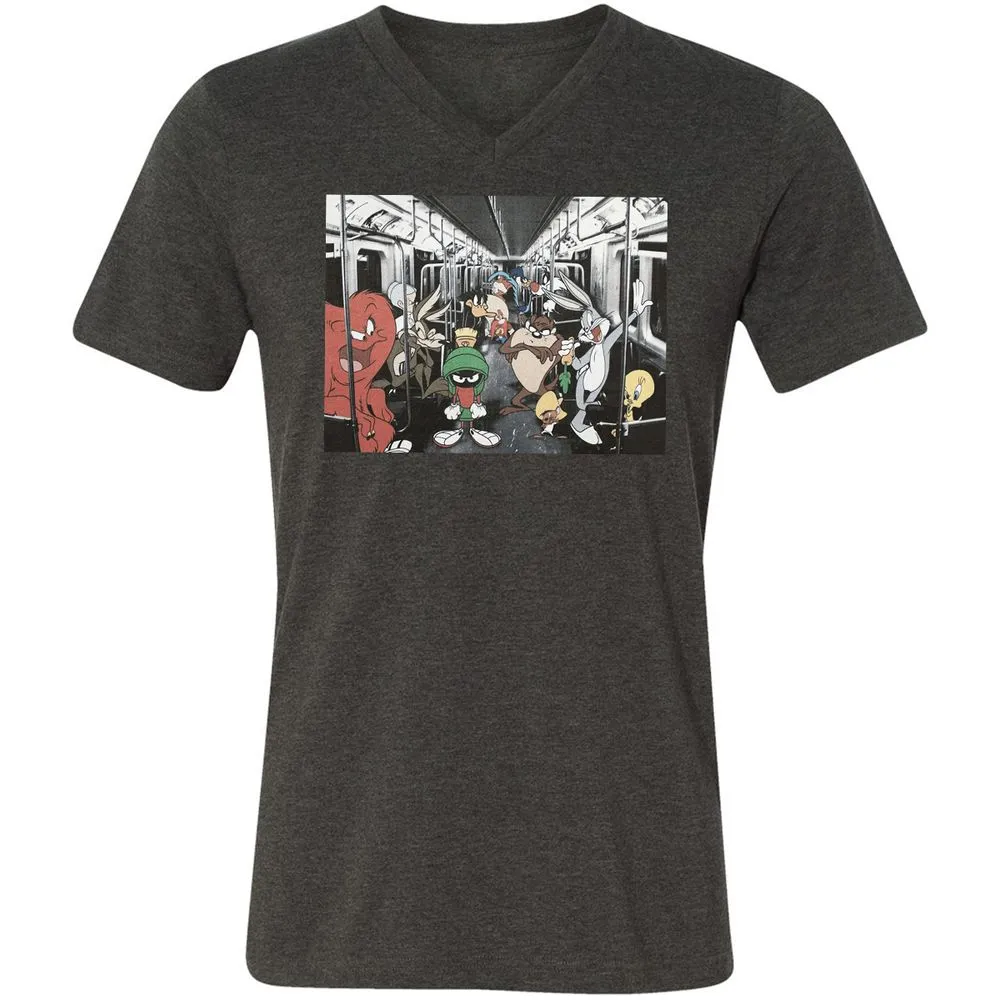 Unisex V-Neck T-Shirt - 2E9CCWFK - Dark Grey Heather - 8