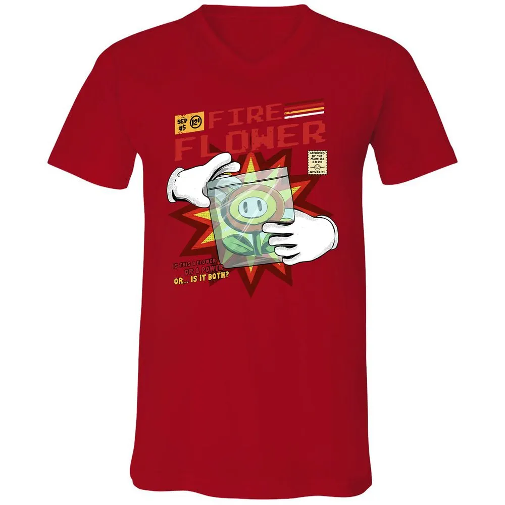 Unisex V-Neck T-Shirt - Y7EM8ZXW - Red - 3