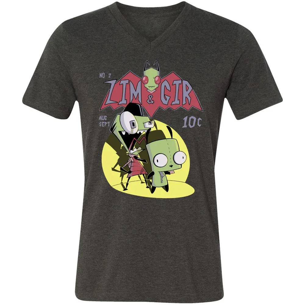 Unisex V-Neck T-Shirt - 9CESSR8T - Dark Grey Heather - 8