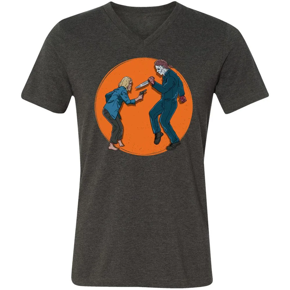 Unisex V-Neck T-Shirt - LCX7PLGK - Dark Grey Heather - 8