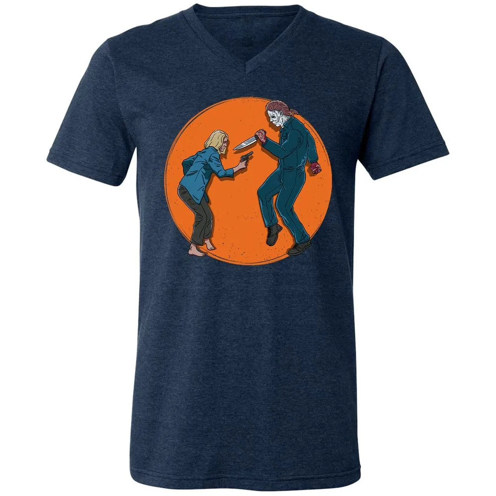Unisex V-Neck T-Shirt - LCX7PLGK - Heather Navy - 15