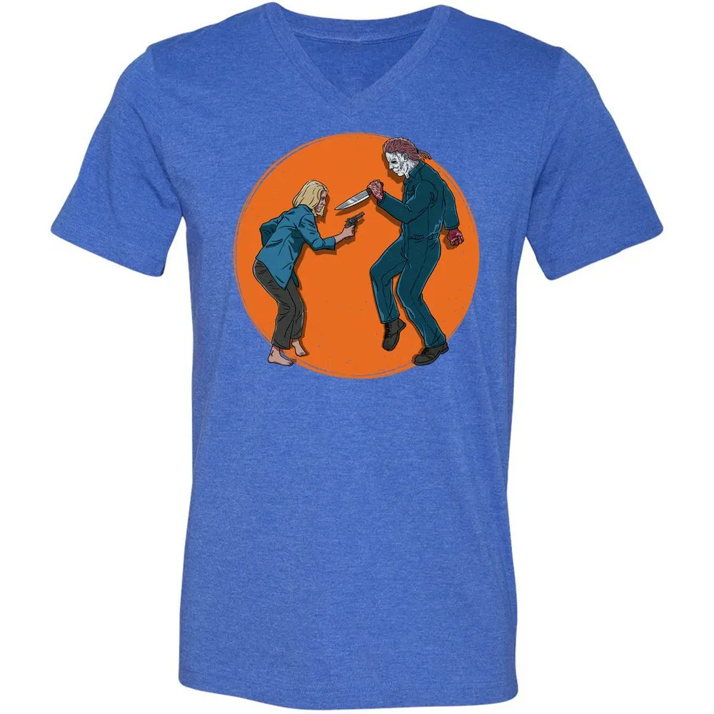 Unisex V-Neck T-Shirt - LCX7PLGK - Heather True Royal - 14