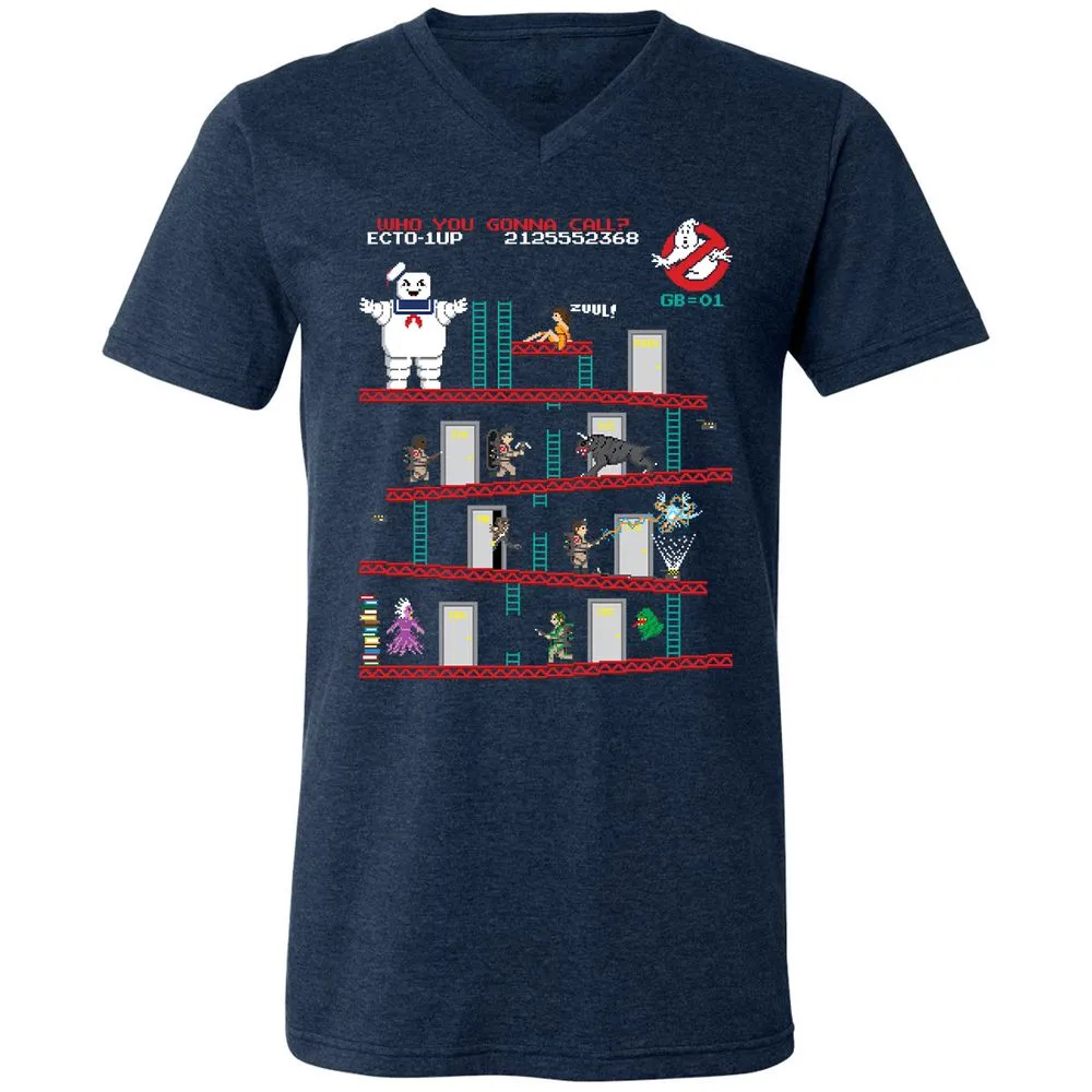Unisex V-Neck T-Shirt - E274X3T8 - Heather Navy - 15