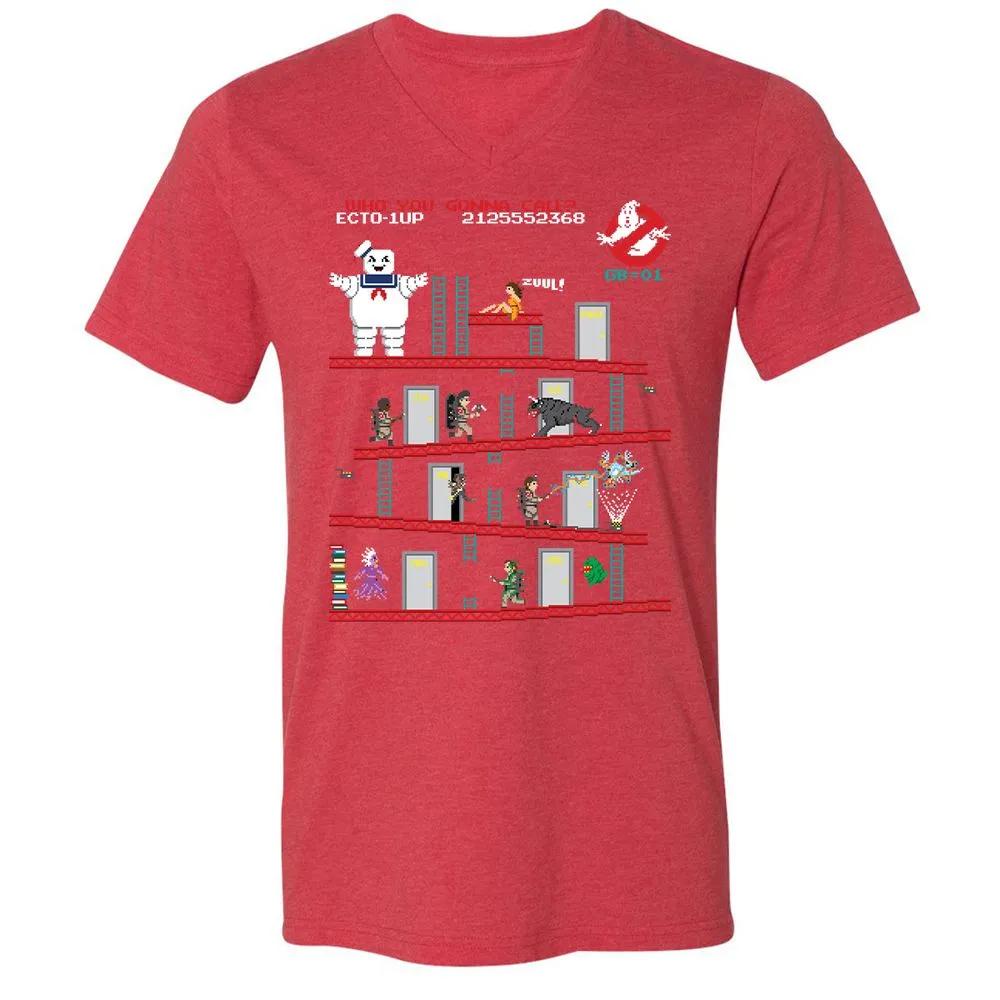 Unisex V-Neck T-Shirt - E274X3T8 - Heather Red - 16