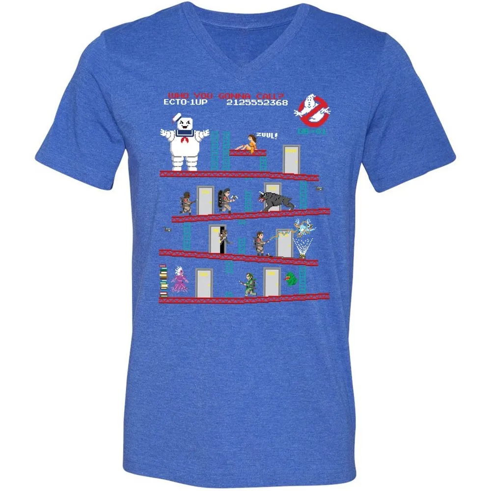Unisex V-Neck T-Shirt - E274X3T8 - Heather True Royal - 14