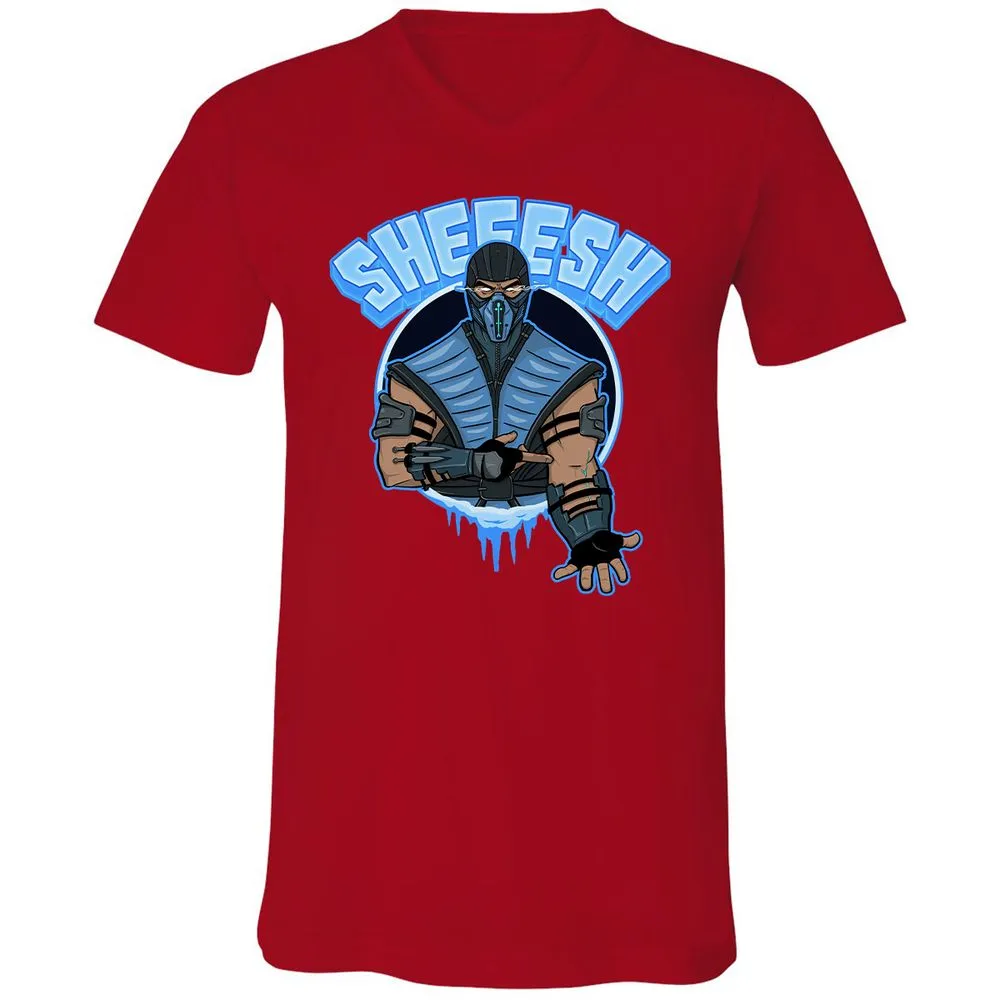 Unisex V-Neck T-Shirt - 6R4MV69P - Red - 3