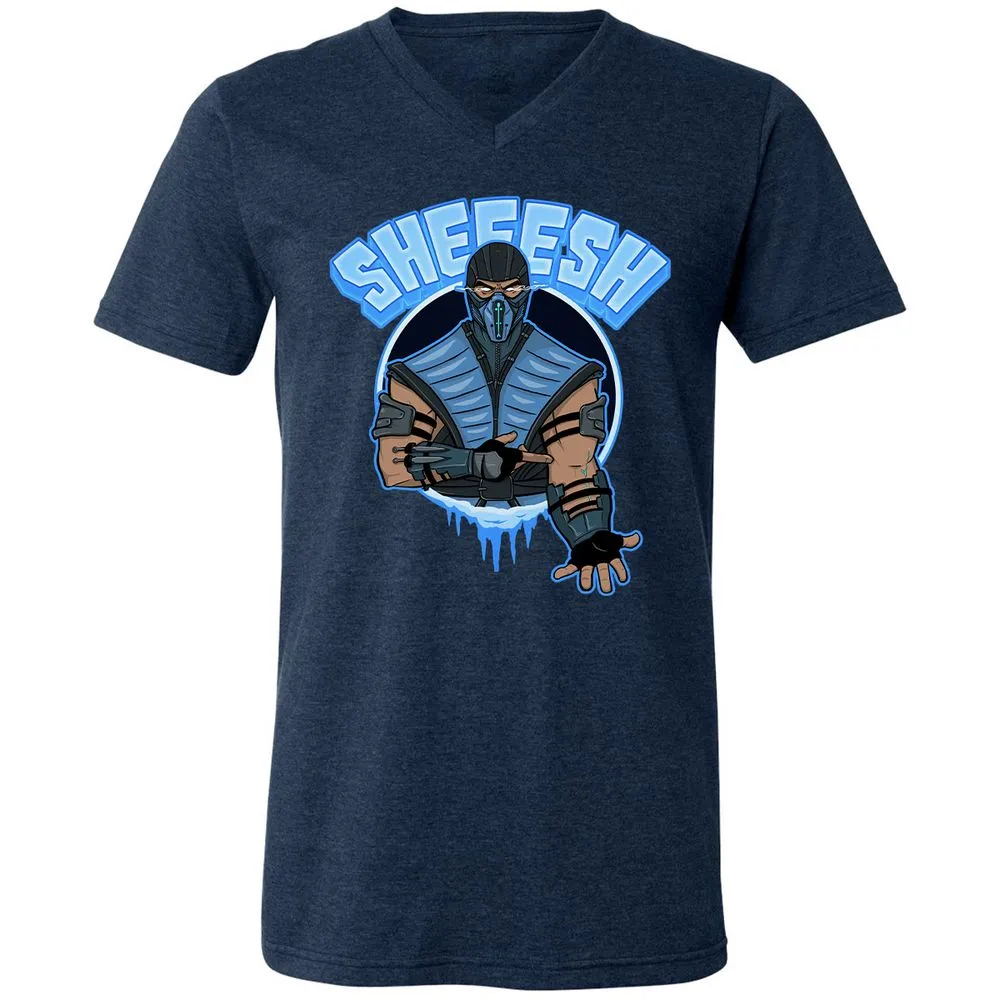 Unisex V-Neck T-Shirt - 6R4MV69P - Heather Navy - 15