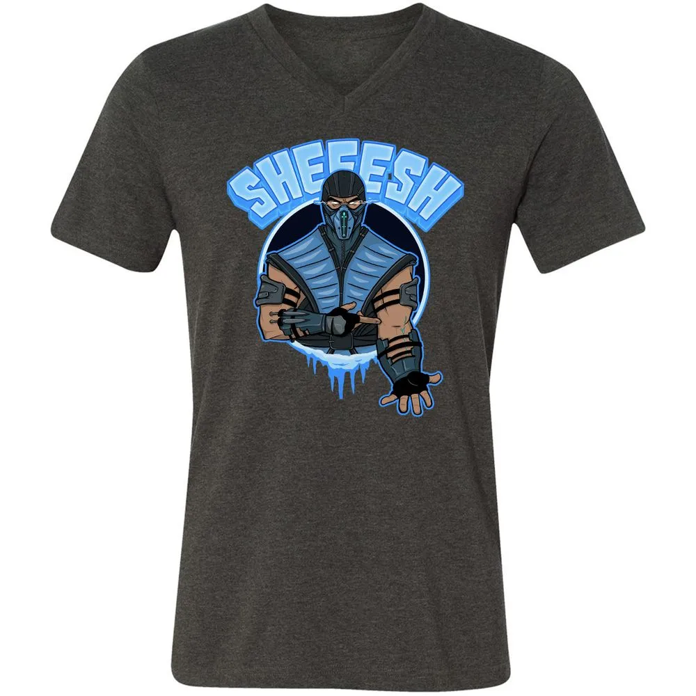 Unisex V-Neck T-Shirt - 6R4MV69P - Dark Grey Heather - 8