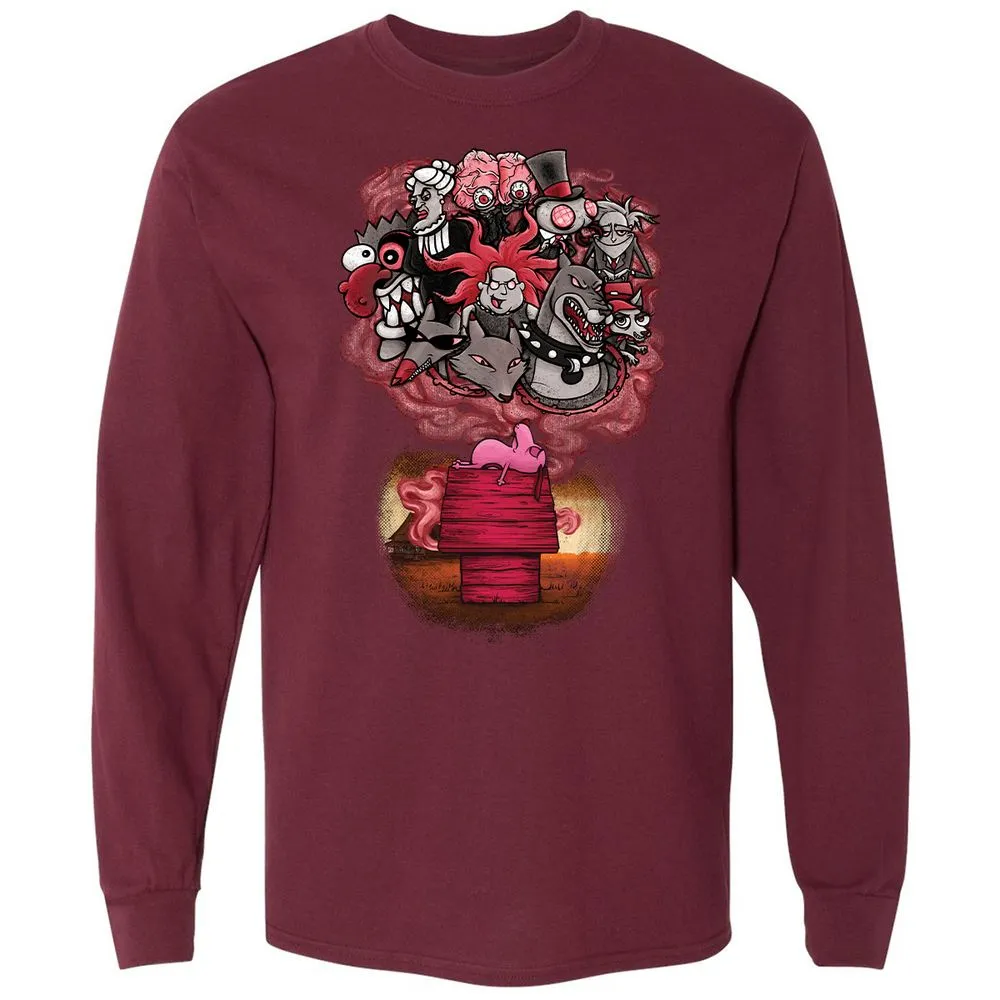 Long Sleeve T-Shirt - RQ9HBN2Q - Maroon - 11