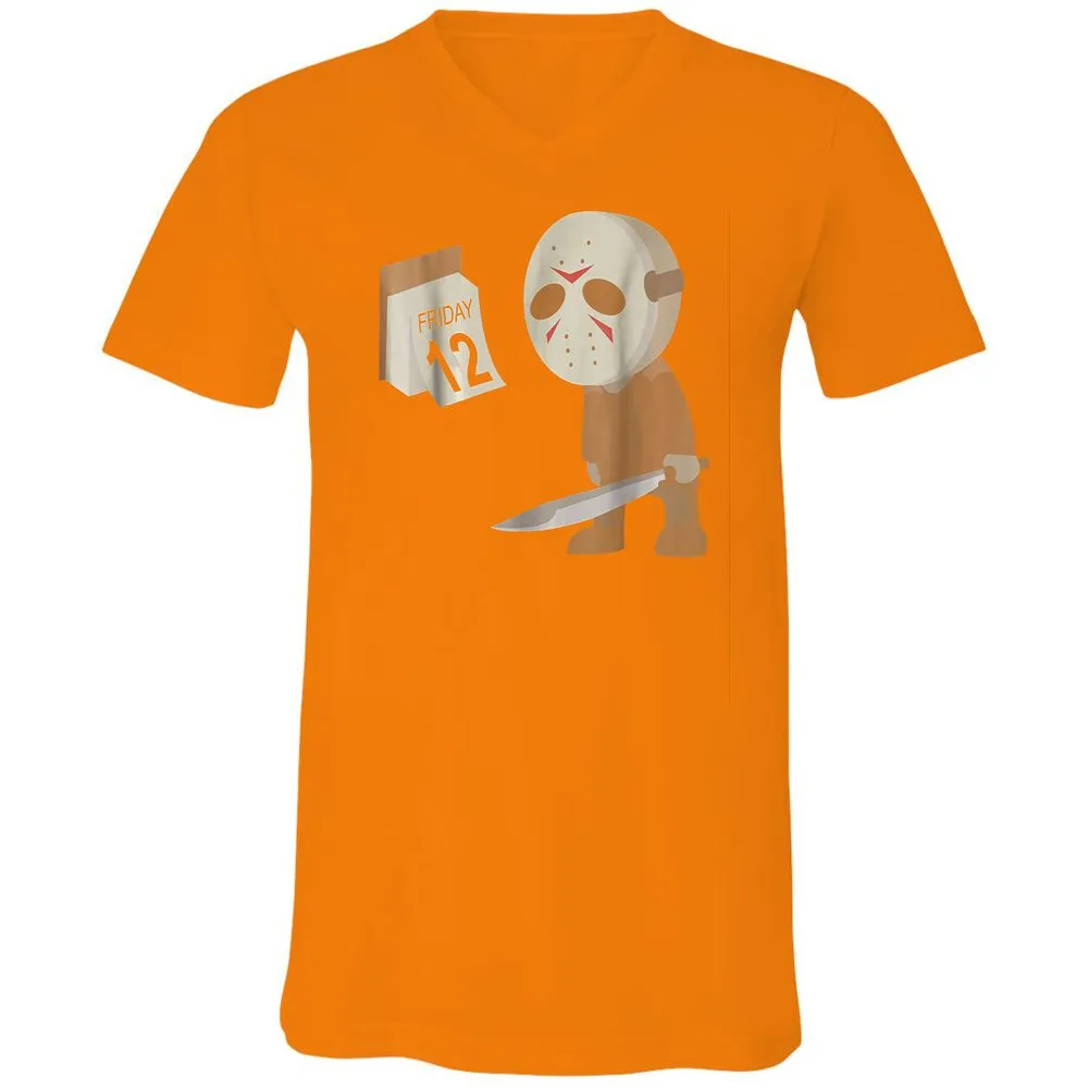 Unisex V-Neck T-Shirt - AKW3ZVBS - Orange - 11