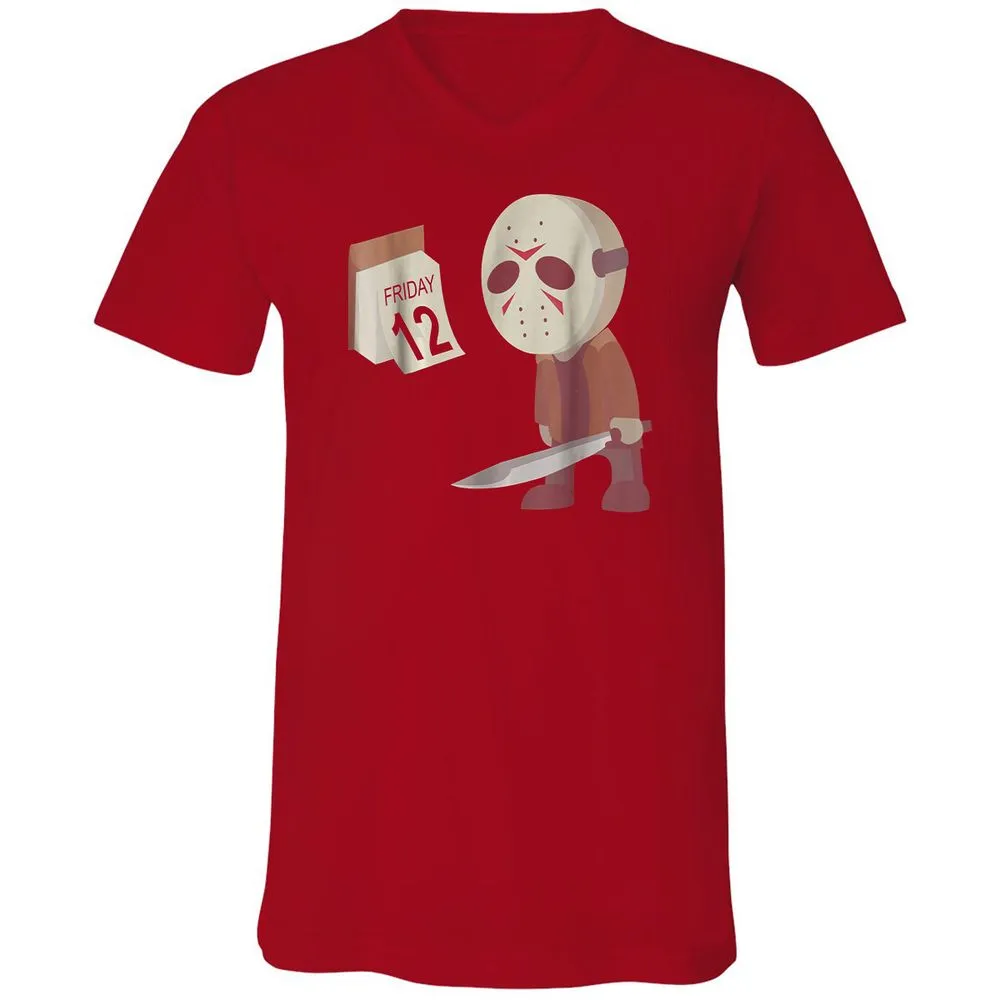 Unisex V-Neck T-Shirt - AKW3ZVBS - Red - 3