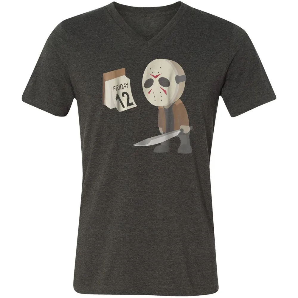 Unisex V-Neck T-Shirt - AKW3ZVBS - Dark Grey Heather - 8