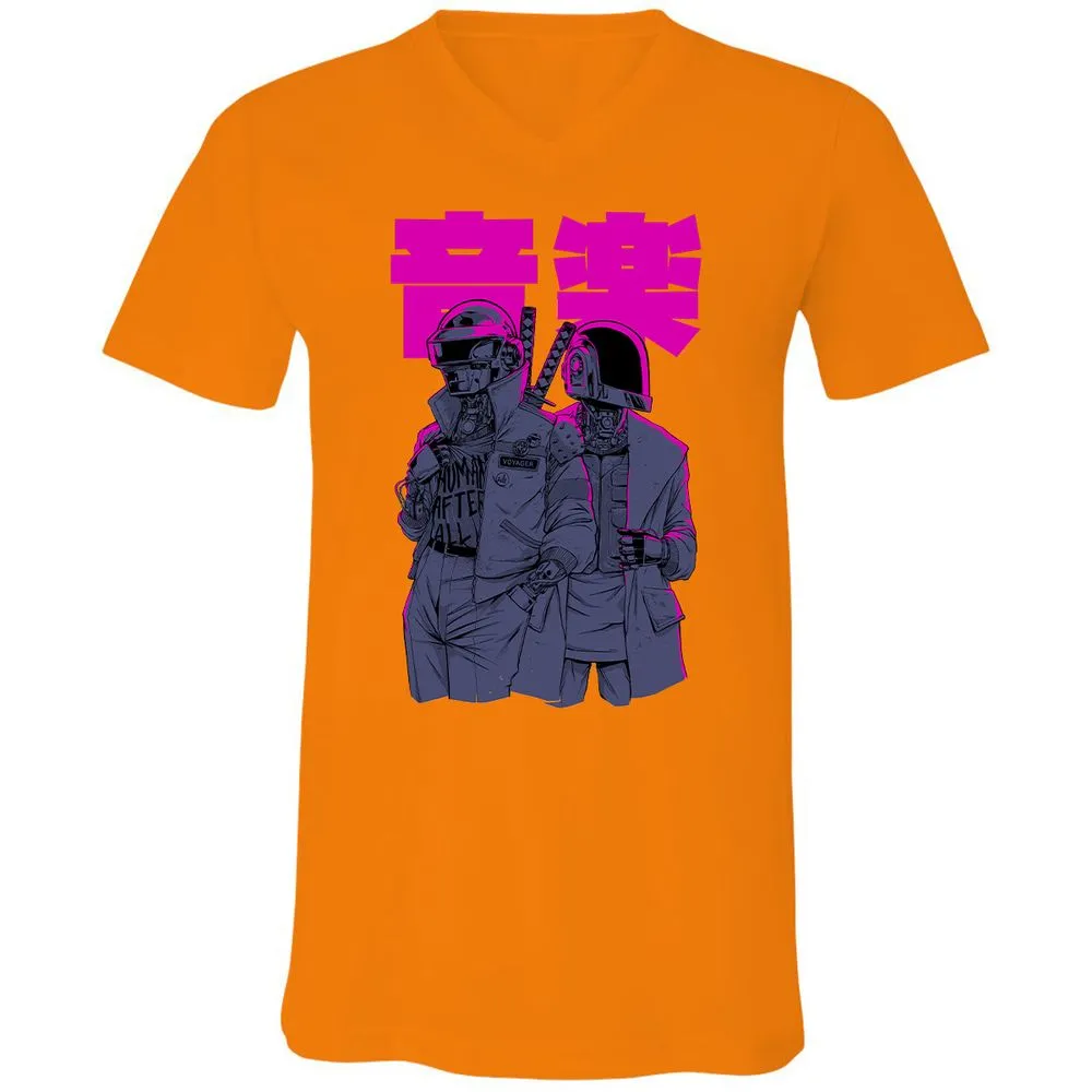 Unisex V-Neck T-Shirt - SA3YMWLJ - Orange - 11