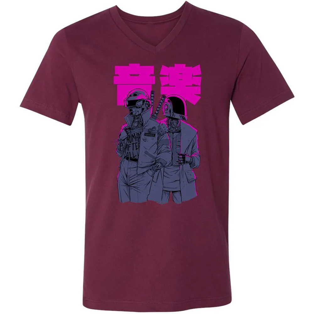 Unisex V-Neck T-Shirt - SA3YMWLJ - Maroon - 6