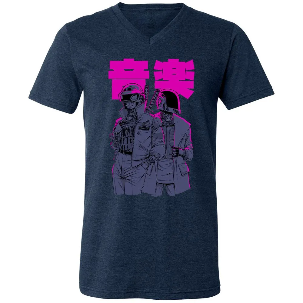 Unisex V-Neck T-Shirt - SA3YMWLJ - Heather Navy - 15