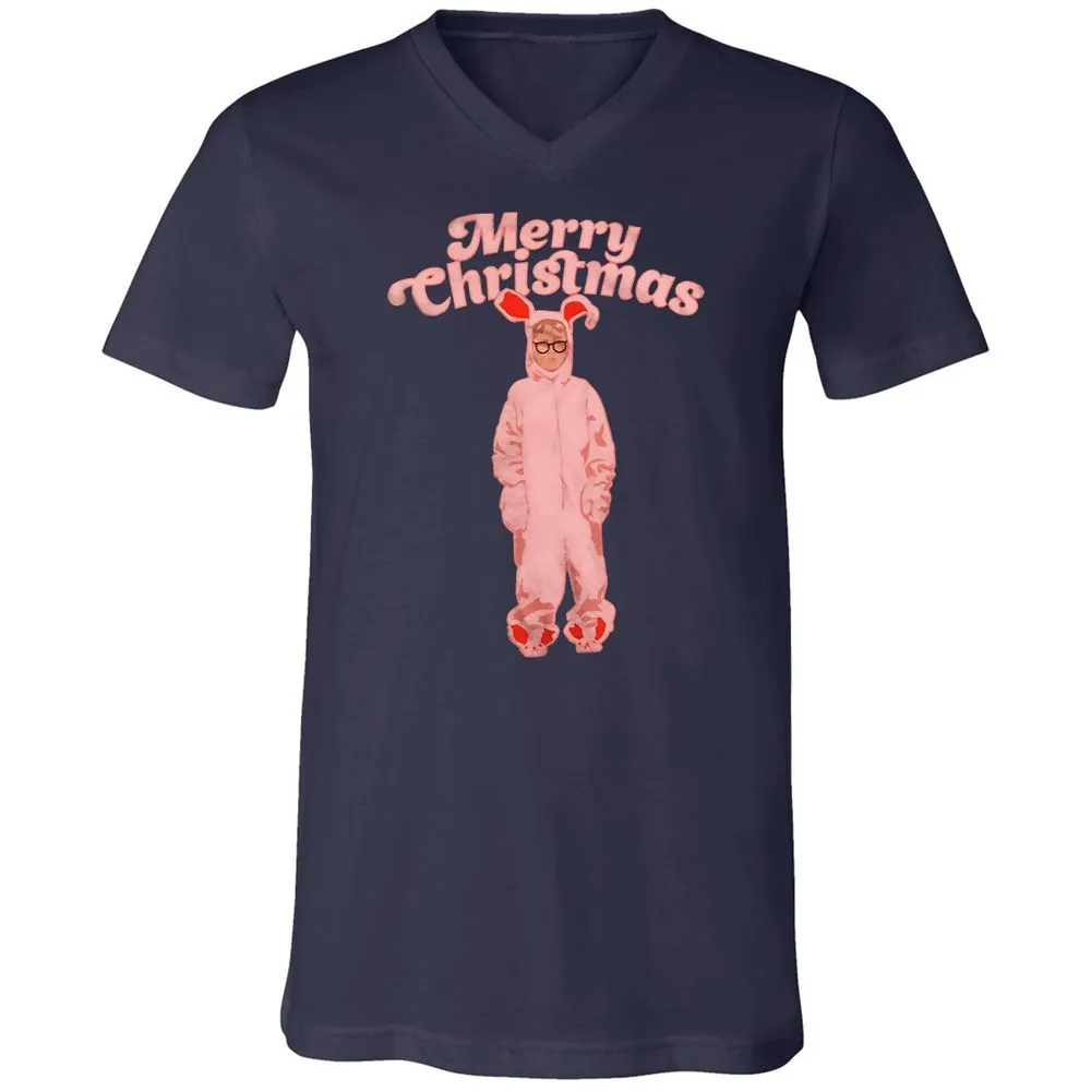 Unisex V-Neck T-Shirt - 14T8G5UM - Navy - 2