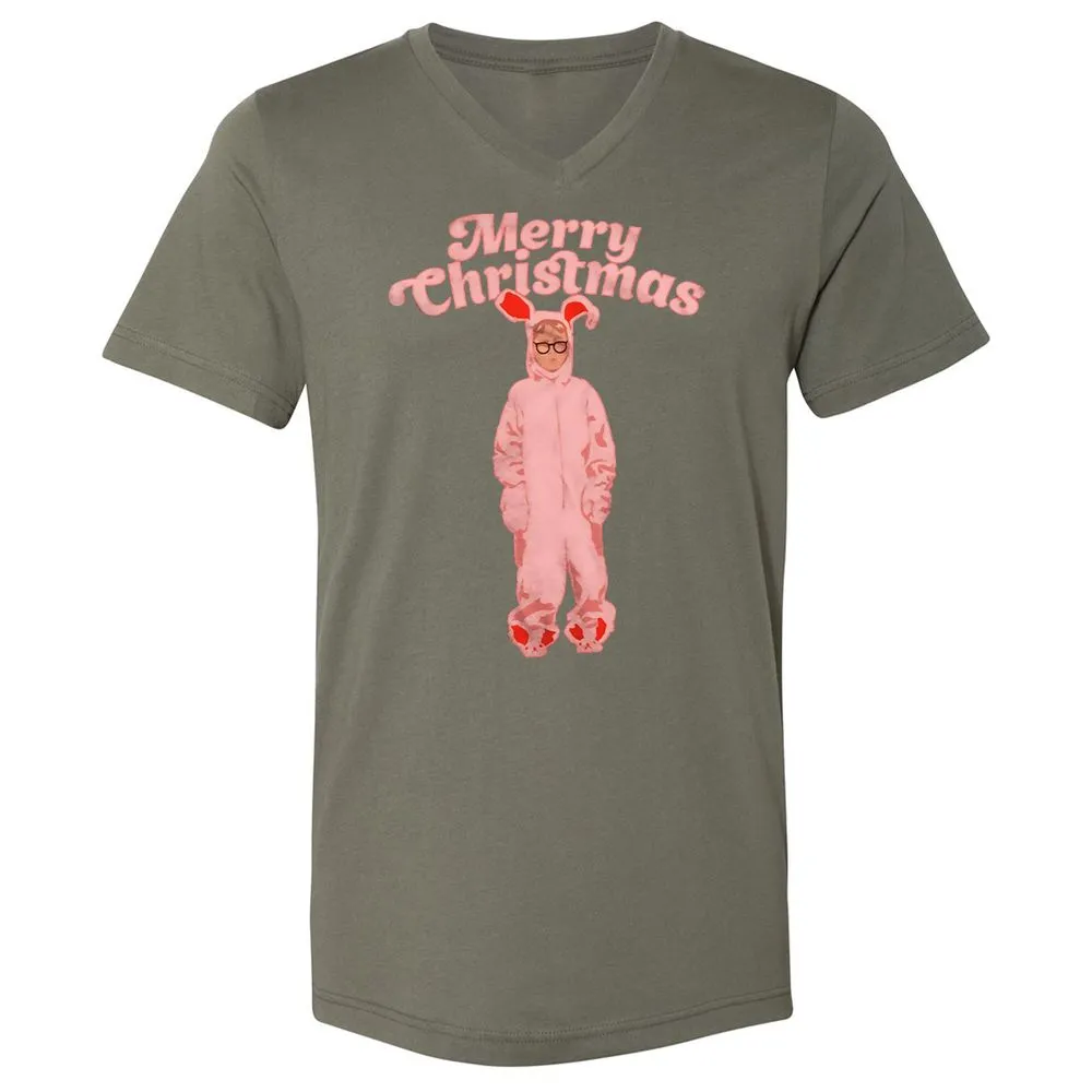 Unisex V-Neck T-Shirt - 14T8G5UM - Military Green - 10