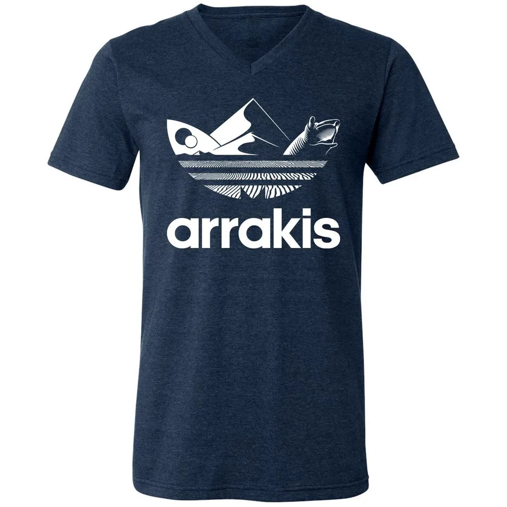 Unisex V-Neck T-Shirt - JJS7WJMZ - Heather Navy - 15