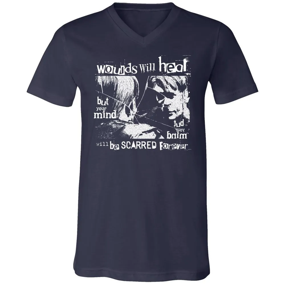 Unisex V-Neck T-Shirt - 2ERQLHBK - Navy - 2